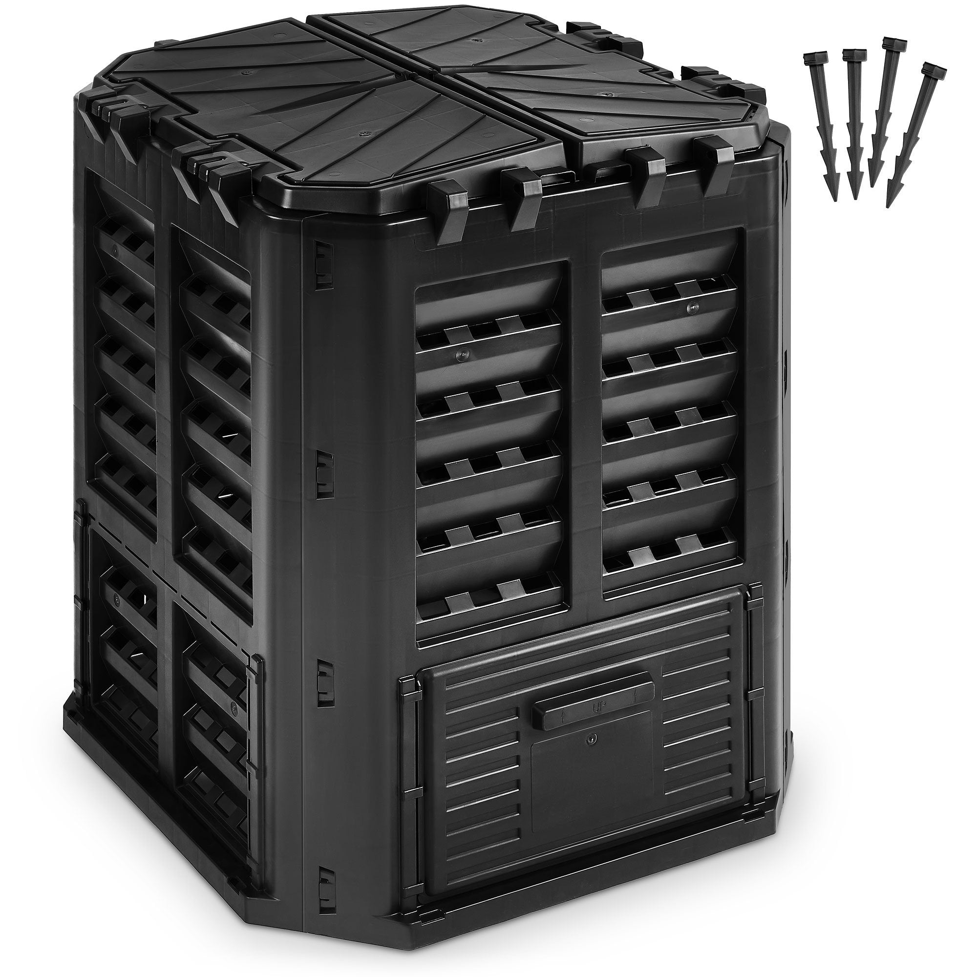  Large Compost Bin - 143 Gallon (540 L) Garden Composter with  Better Aeration System, Easy Assembling/BPA Free/Sturdy/Outdoor Compost  Tumbler : Patio, Lawn & Garden